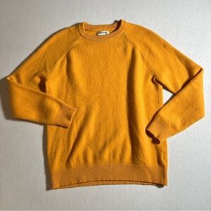 Goodthreads 100% Lambswool Fitted Men’s Sweater in Mustard Yellow, Size L Tall